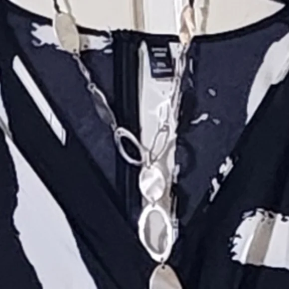 SHEIN Black and White Wrap Sundress FREE NECKLACE!! - Picture 5 of 5